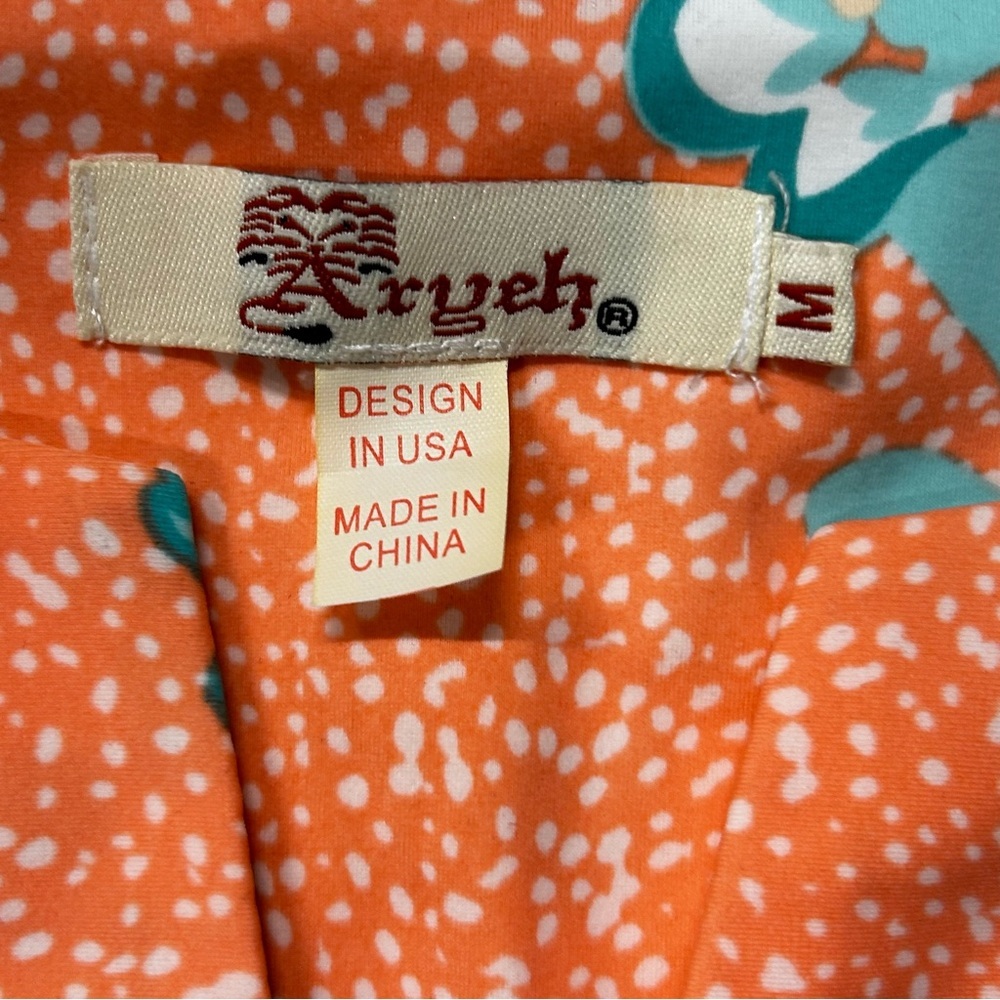 Aryeh Womens Medium‎ Coral & Teal Floral Dress EUC - Picture 4 of 5